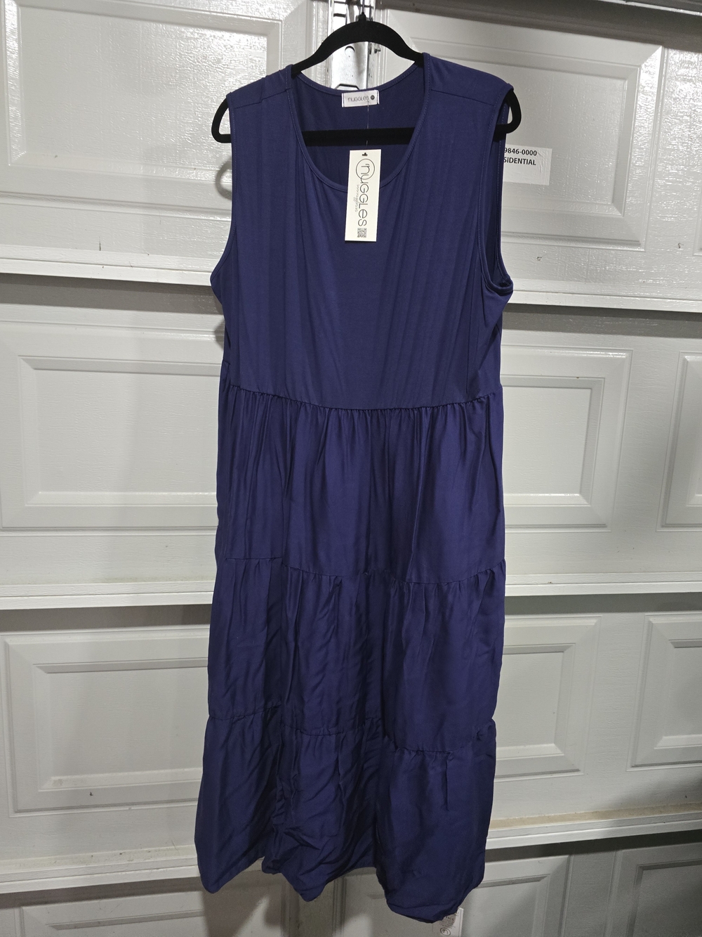 No Brand Women's Sleeveless Tiered Midi Dress - Deep Blue